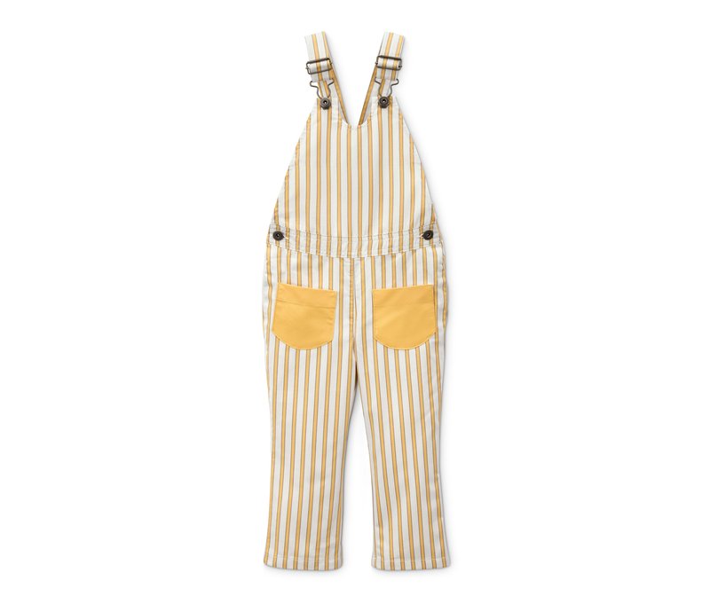 Tchibo - Latzhose - Herren - Gr. 110/116 - weiß/gestreift