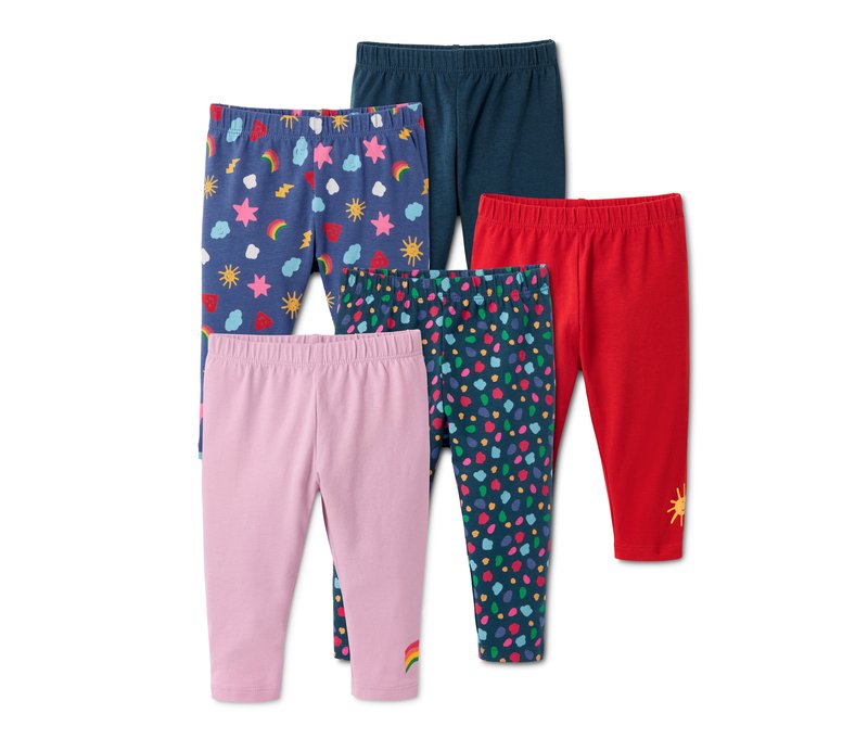 Tchibo - 5 Jersey-Leggings aus Bio-Baumwolle - Baby - Gr. 62/68 - dunkelblau/print
