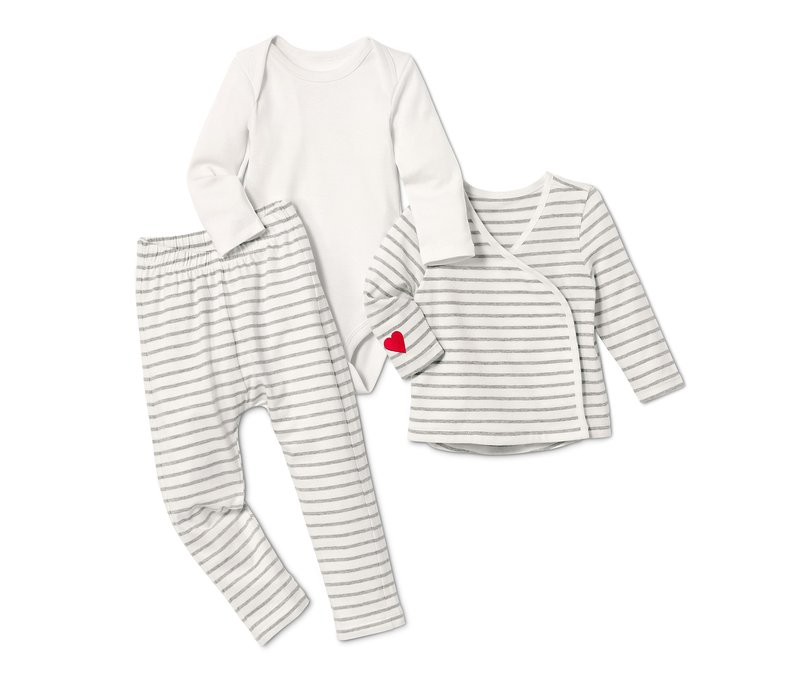 Tchibo - Baby-Starter-Set aus Bio-Baumwolle - Baby - Gr. 74/80 - weiß/gestreift