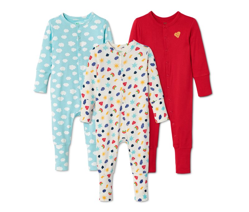 Tchibo - 3 Schlafanzüge aus Bio-Baumwolle - Baby - Gr. 62/68 - hellblau/print