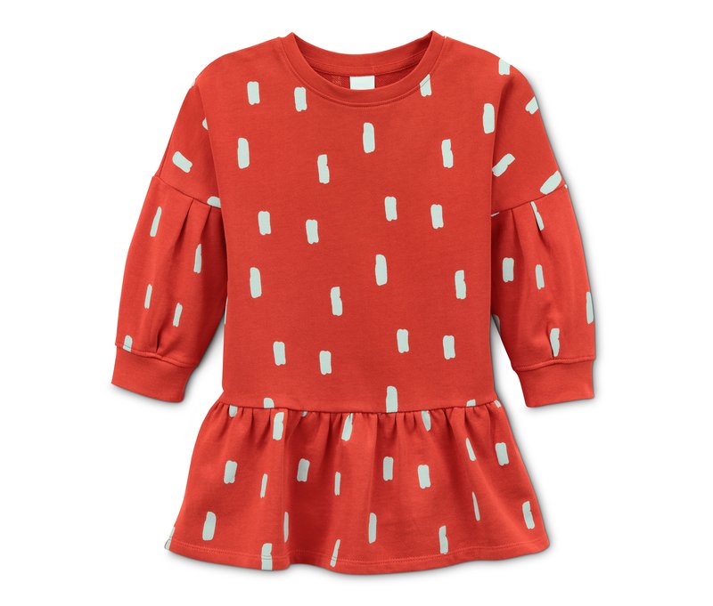 Tchibo - Sweatkleid aus Bio-Baumwolle - Mädchen - Gr. 122/128 - orange/print