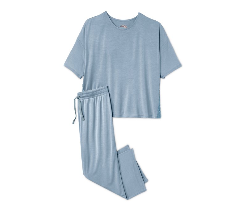 Tchibo - 3/4-Pyjama - Damen - Gr. M - hellblau