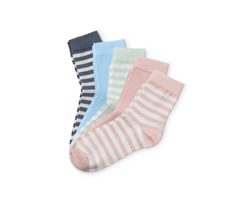 Tchibo - 5 Paar Socken - Damen - Gr. 39-42 - mehrfarbig/gestreift
