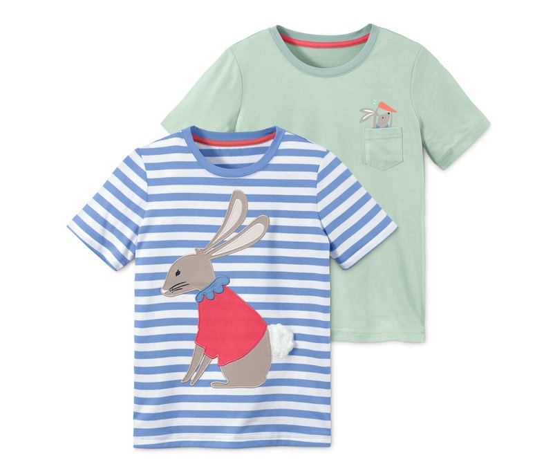 Tchibo - 2 T-Shirts - Herren - Gr. 122/128 - olivgrün