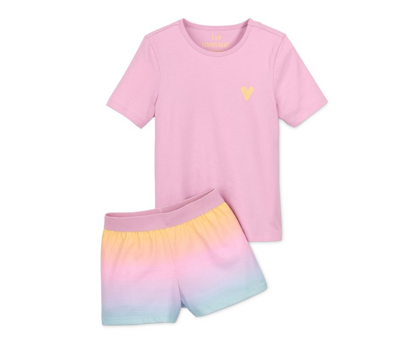 Tchibo - Shorty-Pyjama aus Bio-Baumwolle - Mädchen - Gr. 110/116 - türkis/print