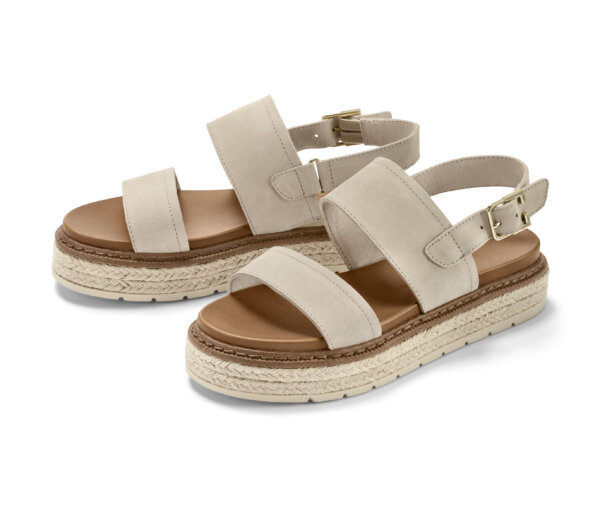 Tchibo - Plateau-Sandale aus Leder - Damen - Gr. 39 - beige
