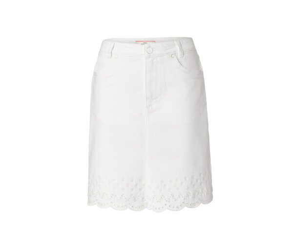 Tchibo - Jeansrock mit Stickerei - Damen - Gr. 48 - weiß