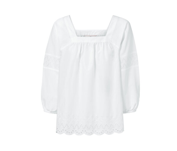 Tchibo - Bluse mit Stickerei - Damen - Gr. 48 - weiß