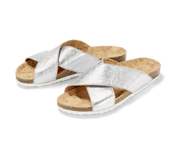 Tchibo - Komfortsandale - Damen - Gr. 40 - silber