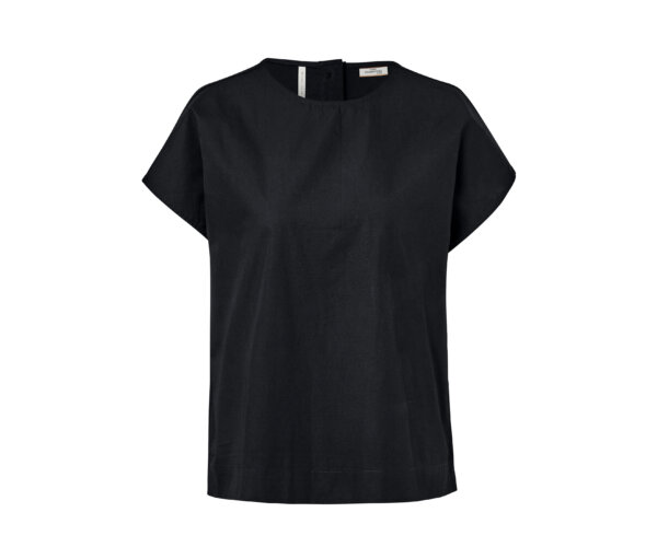 Tchibo - Blusenshirt im Materialmix - Damen - Gr. 46 - schwarz