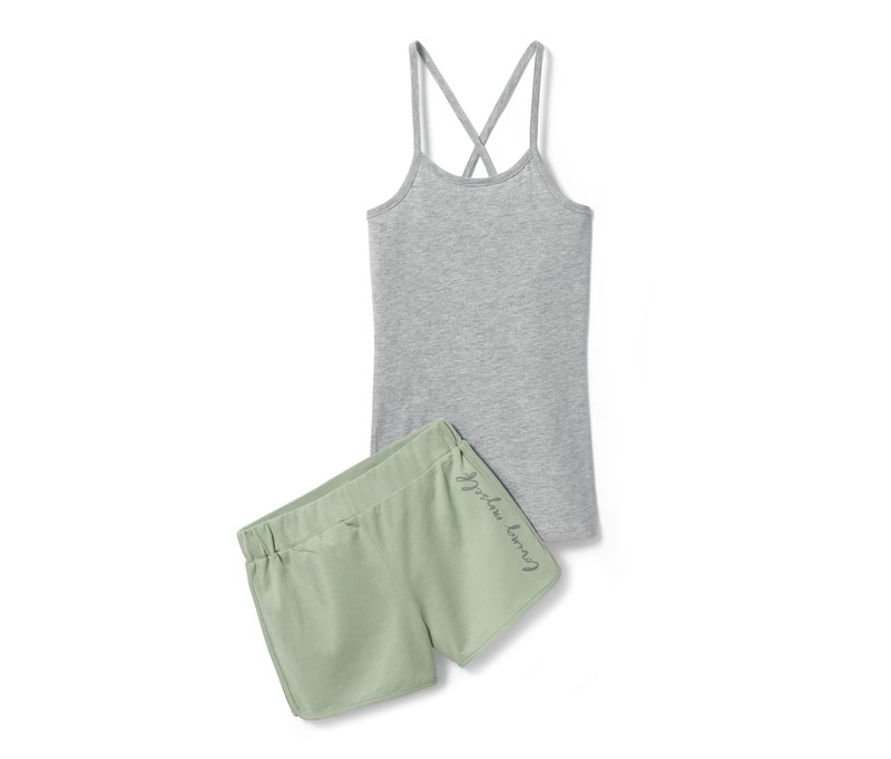 Tchibo - Shorty-Pyjama - Mädchen - Gr. 122/128 - grau