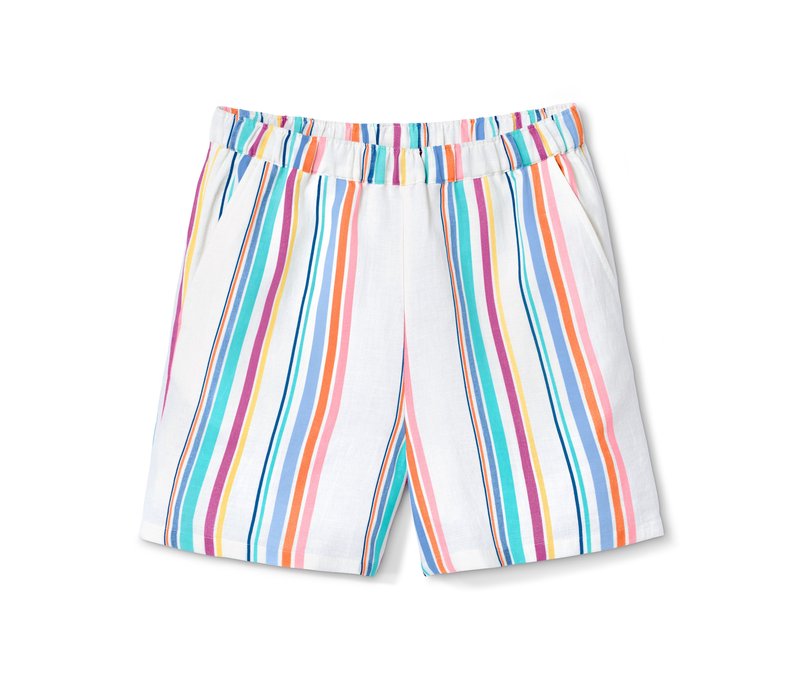 Tchibo - Web-Shorts - Mädchen - Gr. 134/140 - weiß/gestreift