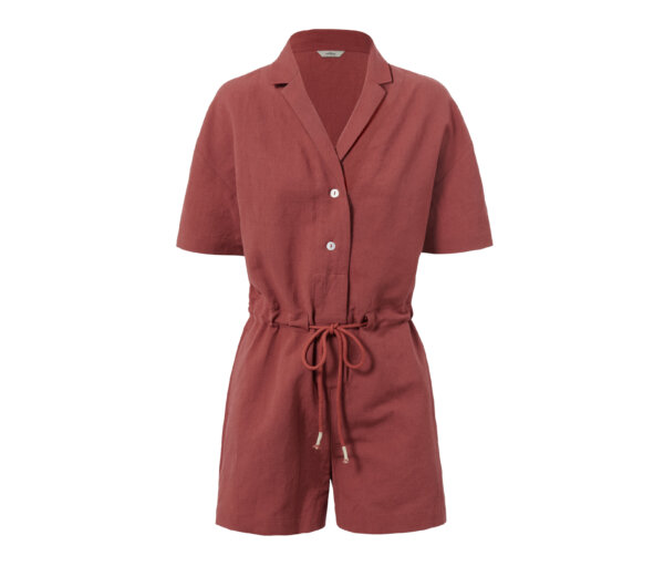 Tchibo - Kurzer Jumpsuit aus Leinenmix - Damen - Gr. 46 - rotbraun