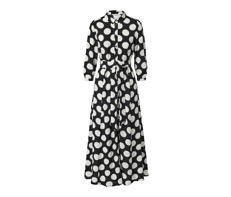 Tchibo - Gepunktetes Blusenkleid - Damen - Gr. 36 - schwarz/gepunktet