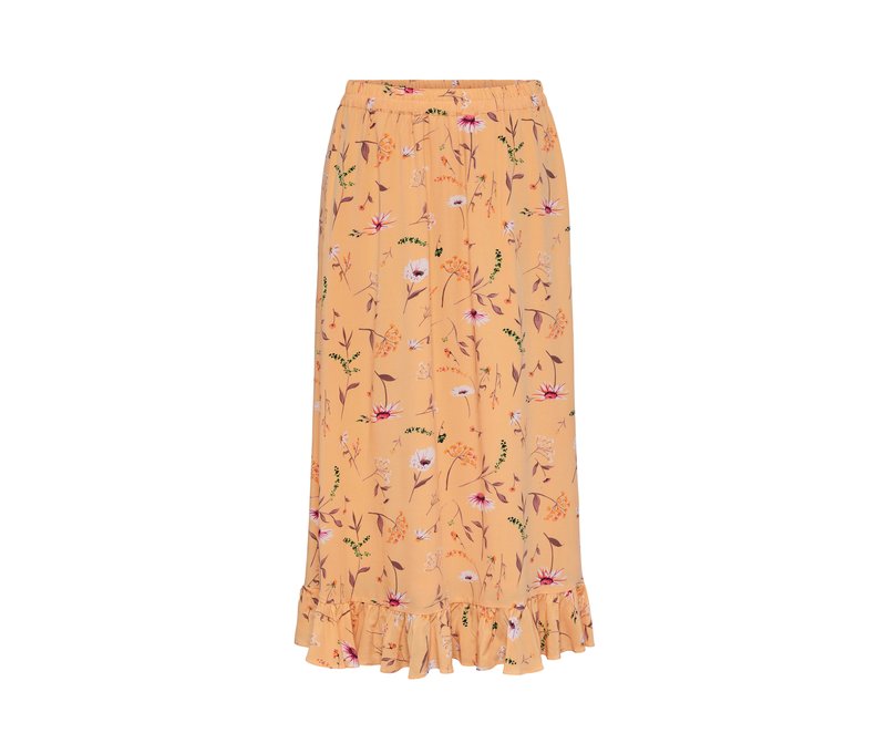 Tchibo - Rock mit Print - Damen - Gr. 46 - apricot/geblümt