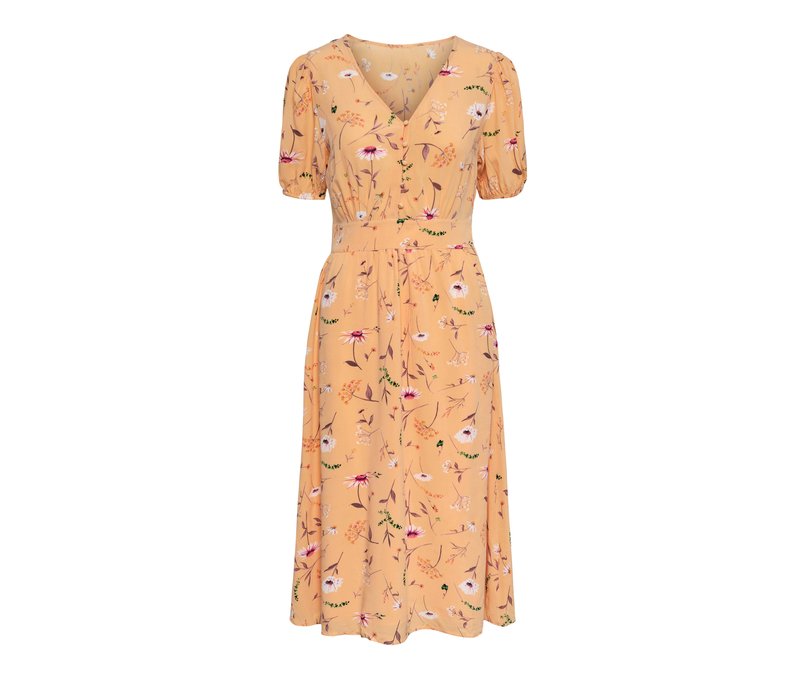 Tchibo - Kleid mit Print - Damen - Gr. 40 - apricot/geblümt