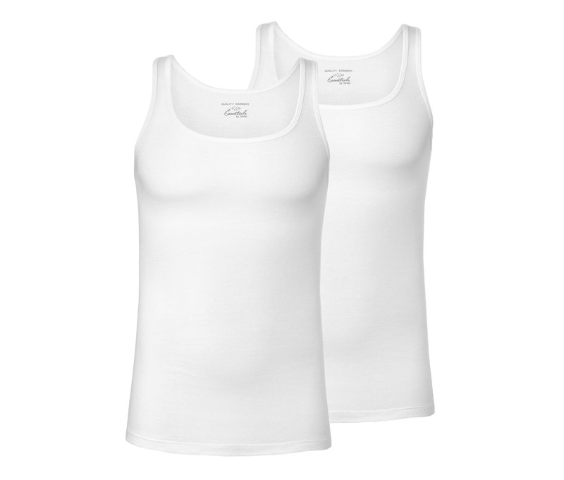 Tchibo - 2 Qualitäts-Feinripp-Unterhemden - Herren - Gr. 4Xl/10 - weiß