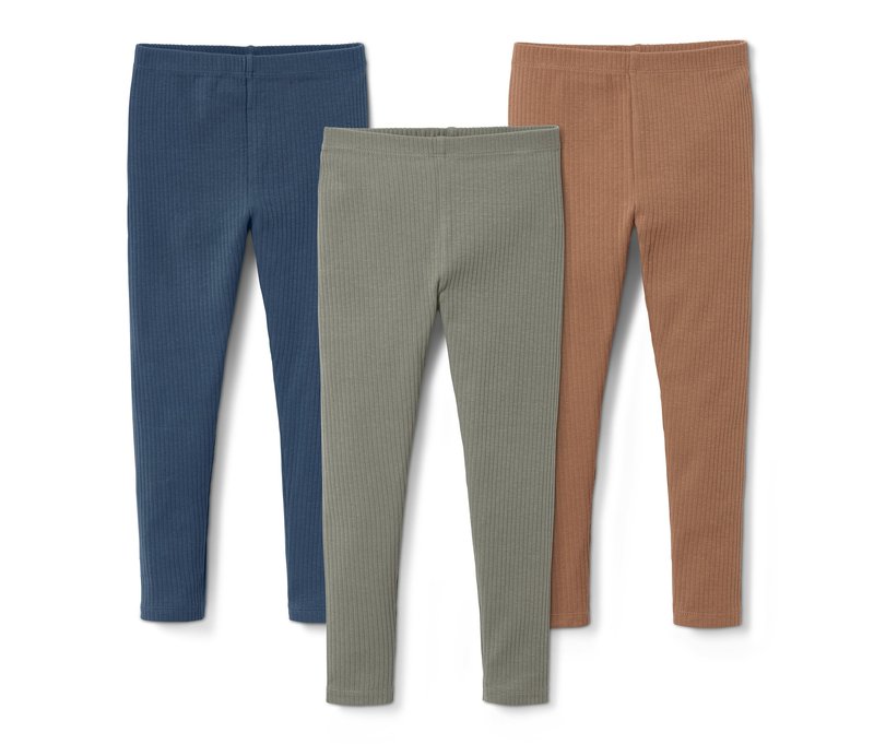 Tchibo - 3 Rippleggings - Gr. 110/116 - dunkelblau