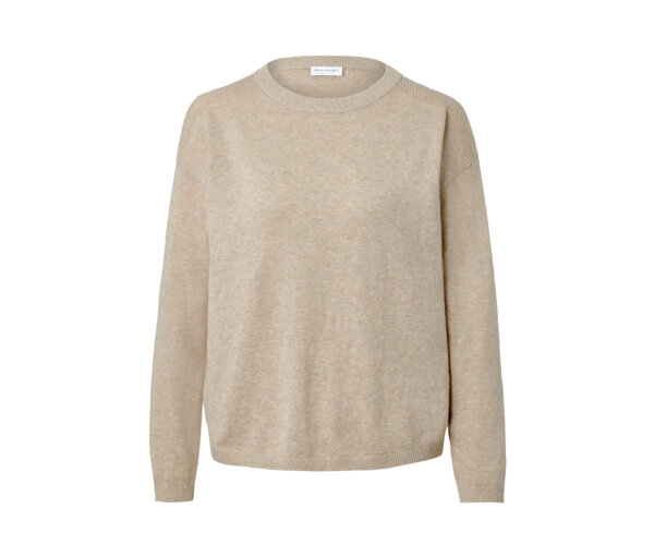 Tchibo - Feinstrickpullover mit Rippdetail - Damen - Gr. L - beige