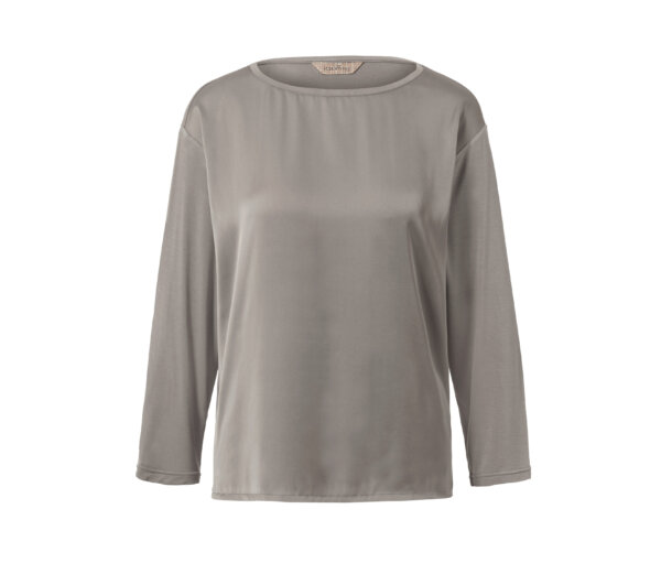 Tchibo - Blusenshirt im Materialmix - Damen - Gr. S - taupe