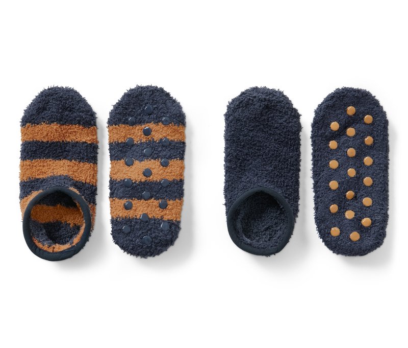 Tchibo - 2 Paar Hausschuh-Socken - Damen - Gr. 39-42 - dunkelblau/gestreift