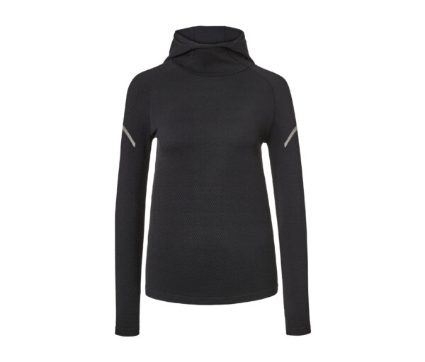 Tchibo - Seamless-Funktionslaufshirt mit Kapuze - Damen - Gr. S - anthrazit