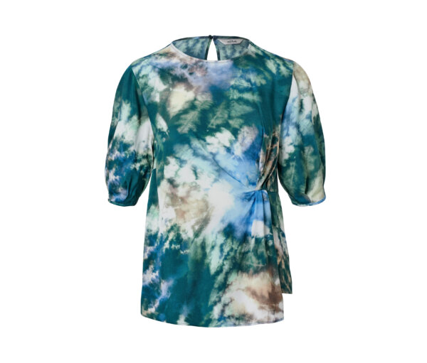 Tchibo - Bluse mit Falten - Damen - Gr. 38 - blau