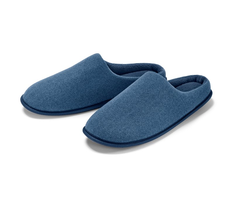 Tchibo - Hausschuhe - Herren - Gr. 44-45 - dunkelblau/gestreift