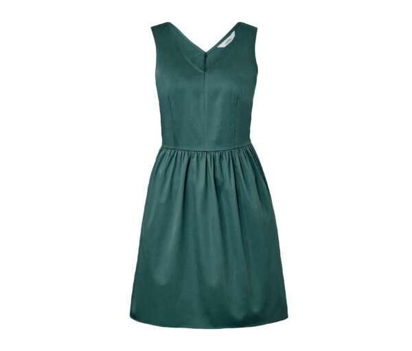 Tchibo - Kleid mit V-Ausschnitt - Damen - Gr. 38 - dunkelgrün