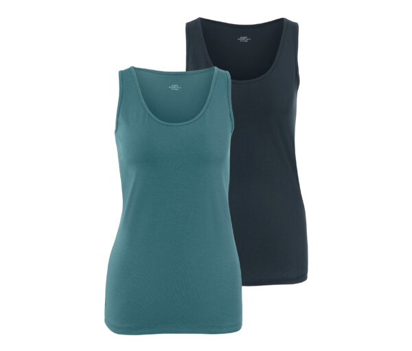 Tchibo - 2 Tops - Damen - Gr. XXL - smaragdgrün