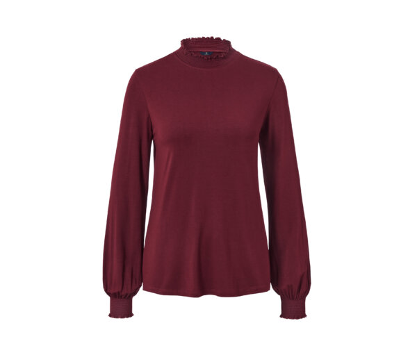 Tchibo - Blusenshirt mit Stehkragen - Damen - Gr. M - dunkelrot
