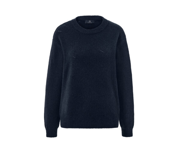 Strickpullover mit Ajour-Muster - Damen - Gr. XL - dunkelblau