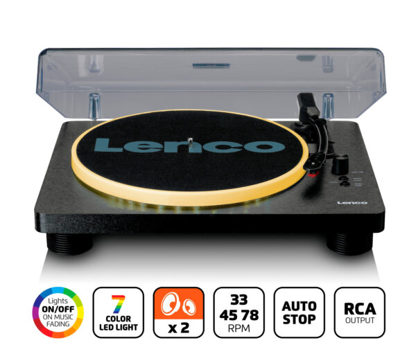 Lenco Plattenspieler »Ls-50Ledbk« mit integrierten Lautsprechern - schwarz