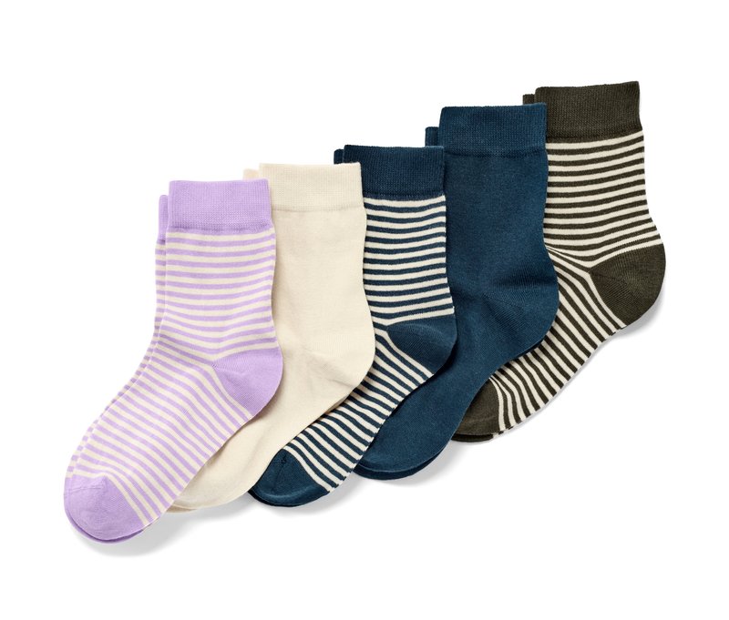 Tchibo - 5 Paar Socken - Damen - Gr. 39-42 - dunkelblau/gestreift
