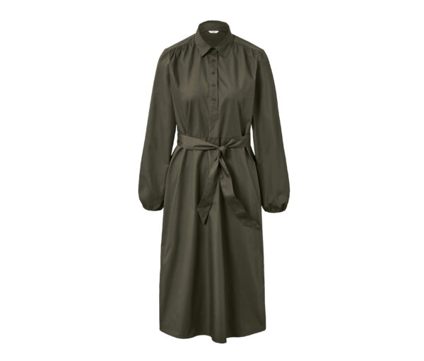 Tchibo - Popeline-Kleid mit Bindegürtel - Damen - Gr. 46 - olivgrün