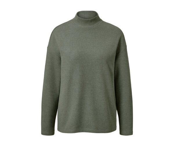 Tchibo - Langarmshirt mit Stehkragen - Damen - Gr. S - grün