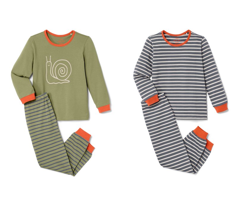 Tchibo - 2 Kleinkinder-Pyjamas - Herren - Gr. 122/128 - weiß