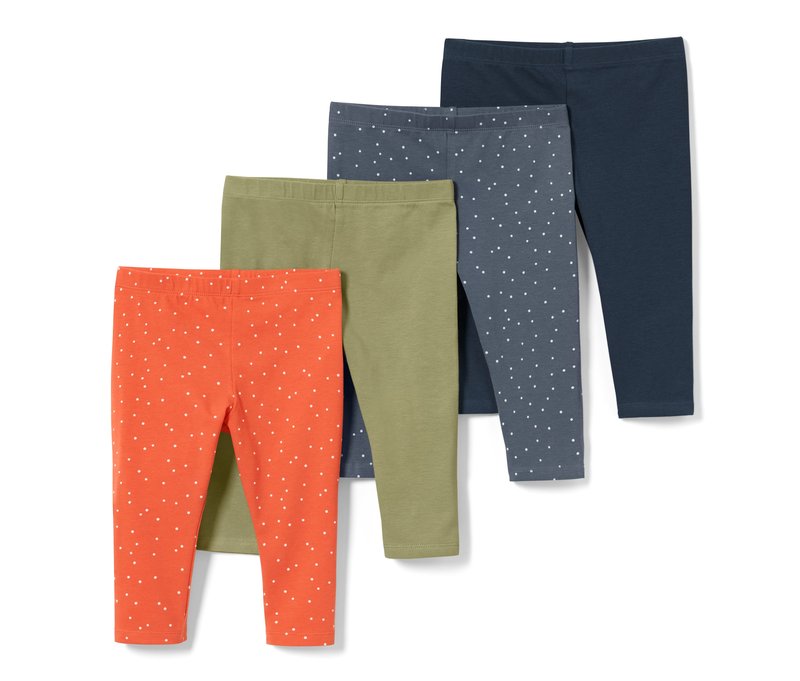 Tchibo - 4 Baby-und-Kleinkinder-Leggings in 3/4-Länge - Newborn - Gr. 50/56 - dunkelblau/gepunktet