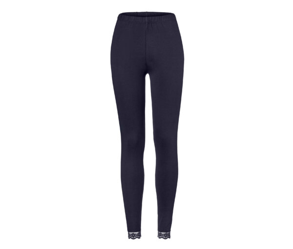 Tchibo - Leggings mit Spitzenborte - Damen - Gr. L - dunkelblau