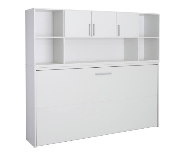 rauch Querklappbett »Albero« mit Regalelement - 214x115x197cm - weiß - Holz / Holz