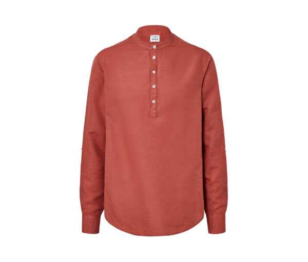 Tchibo - Hemd mit Leinen - Herren - Gr. M - terrakotta
