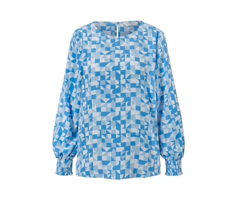 Tchibo - Bedruckte Bluse - Damen - Gr. 36 - blau/print