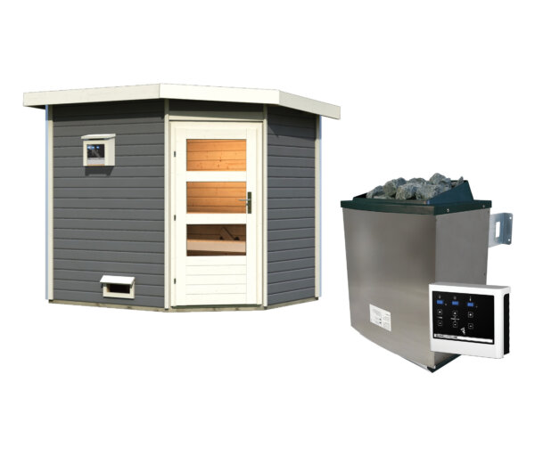 Karibu Saunahaus »Mari« - grau