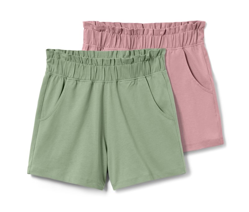 Tchibo - 2 Kinder-Jersey-Shorts - Gr. 122/128 - grün