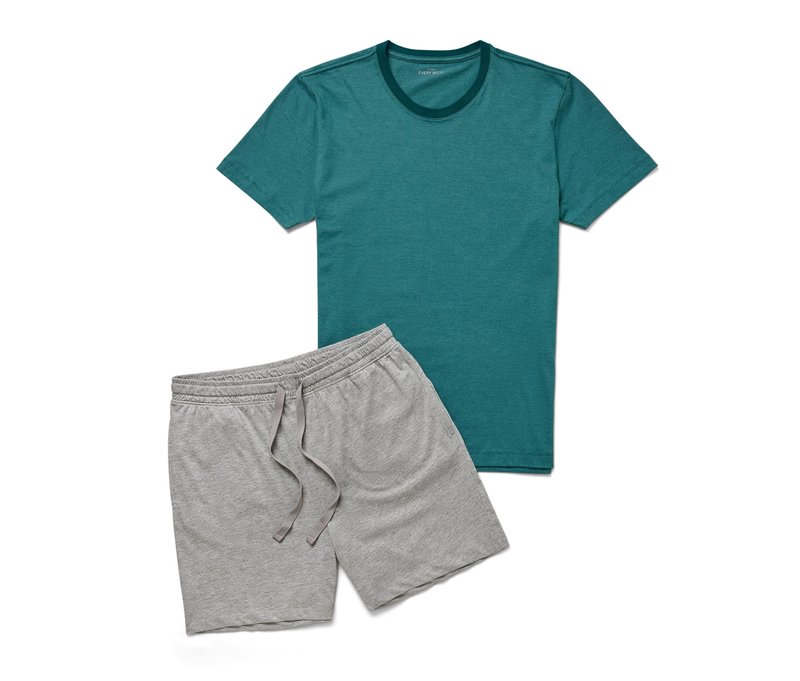 Tchibo - Shorty-Pyjama-Set - Herren - Gr. 4XL - hellgrau/gestreift