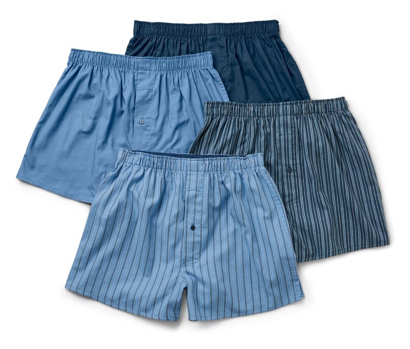 Tchibo - 4 Flanell-Boxershorts - Herren - Gr. L/6 - dunkelblau/gestreift
