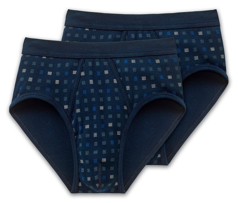 2 Schiesser Slips in Feinripp - Herren - Gr. M/5 - dunkelblau