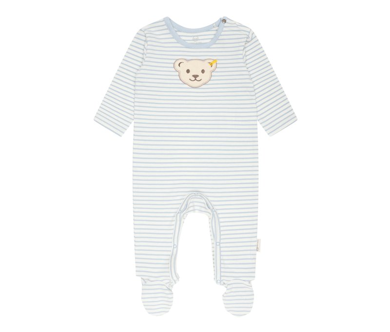 Steiff Baby-Strampler - Herren - Gr. 56 - blau/gestreift