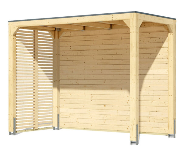 Karibu Pavillon »Markaska« mit Leimholz-Balken - 320x160x239cm - braun - Fichtenholz