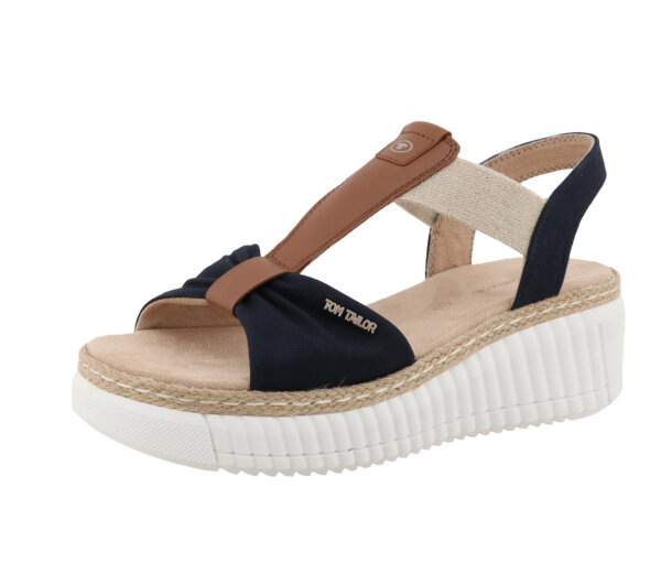 Tom Tailor Sandale - Damen - Gr. 37 - dunkelblau